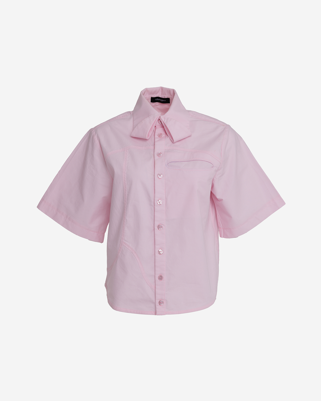 Bow Collar fit Shirt "AN" pink