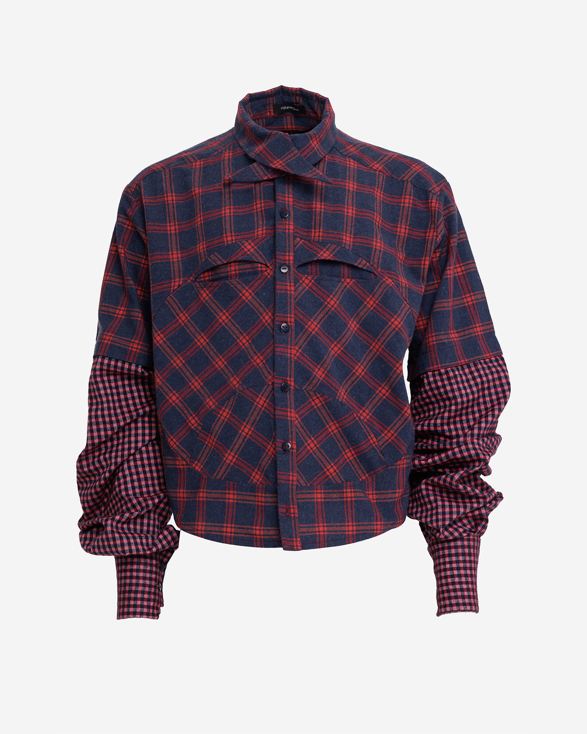 Crossed Collar Long Sleeve Shirt "RAD"